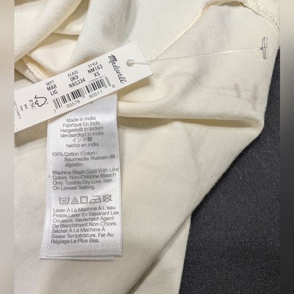 Madewell Allday Pocket Lighthouse Cream Short Sleeve Cotton Crew Neck Tee XS NWT - Picture 7 of 8